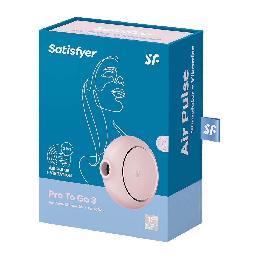 Satisfyer Pro To Go 3 pink sucking and vibrating clitoral stimulator