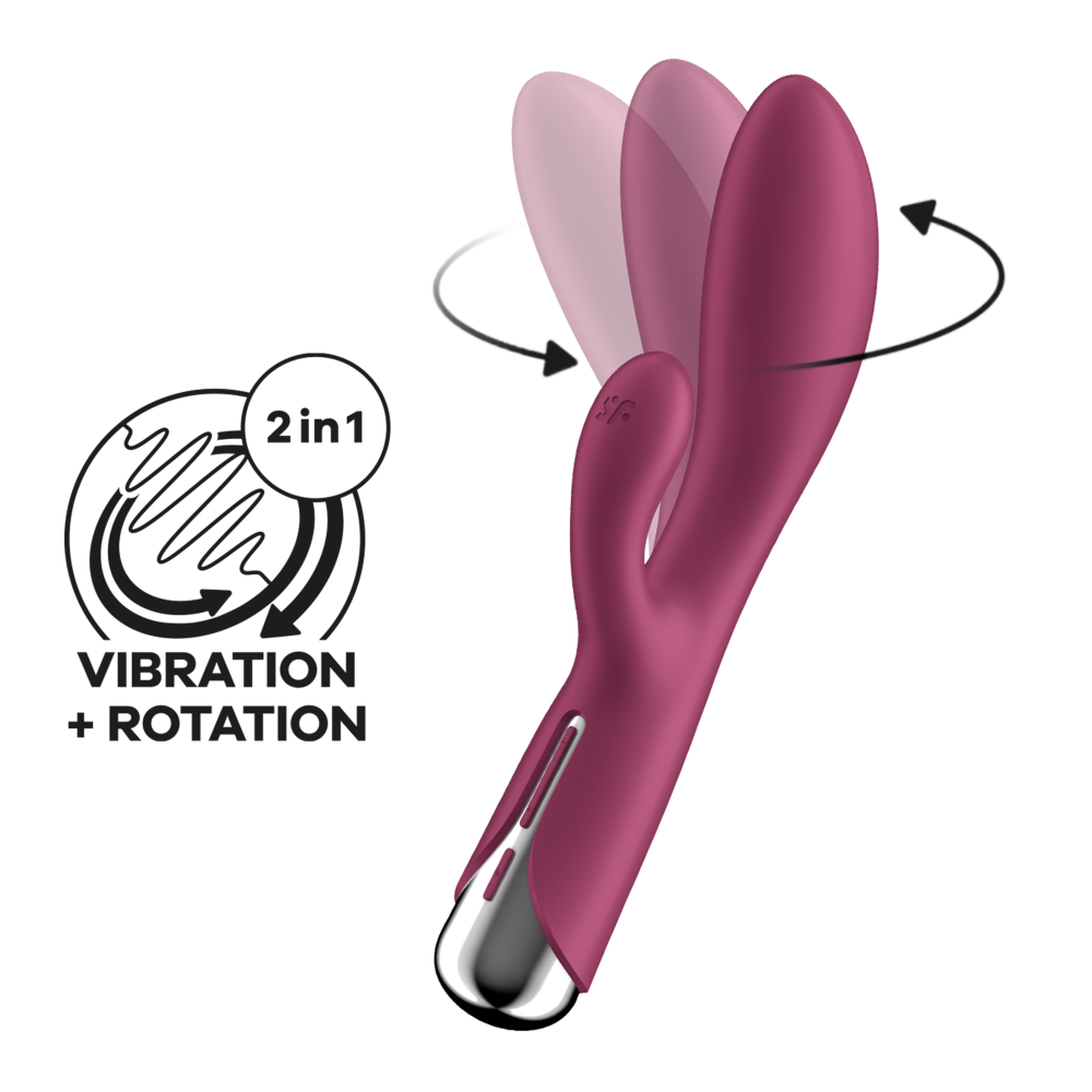 Satisfyer Spinning Rabbit Vibrator with Rotation Red