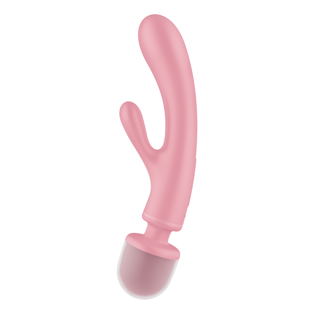 Satisfyer Triple Lover Silicone 2 in 1 Massager and Rabbit Vibrator Pink