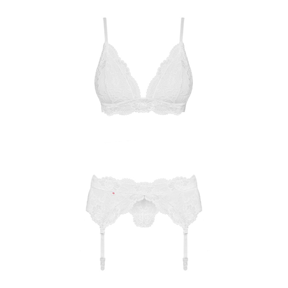 Seductive 3 Piece Lingerie Set Obsessive White