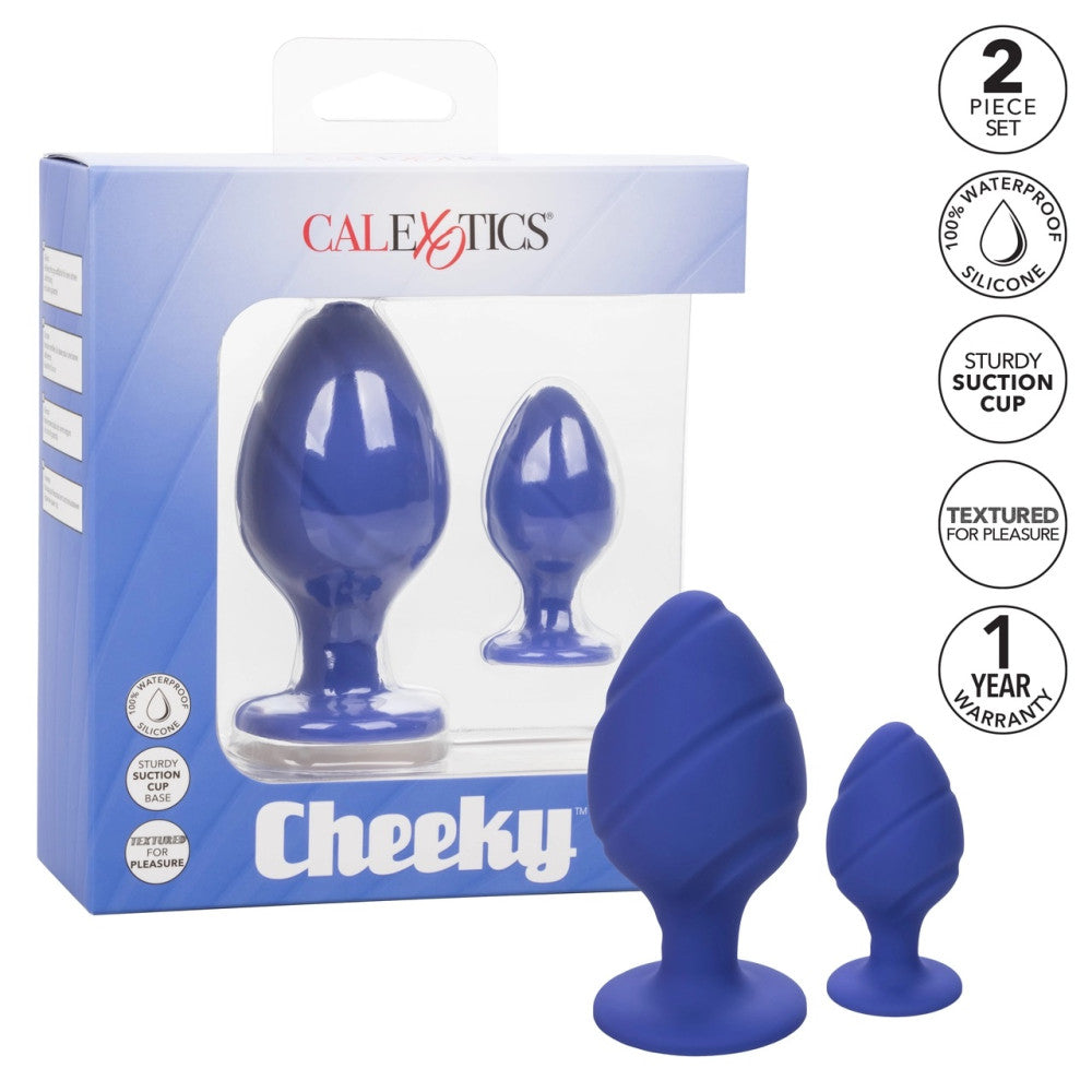 Set of 2 silicone anal dilators Cheeky blue