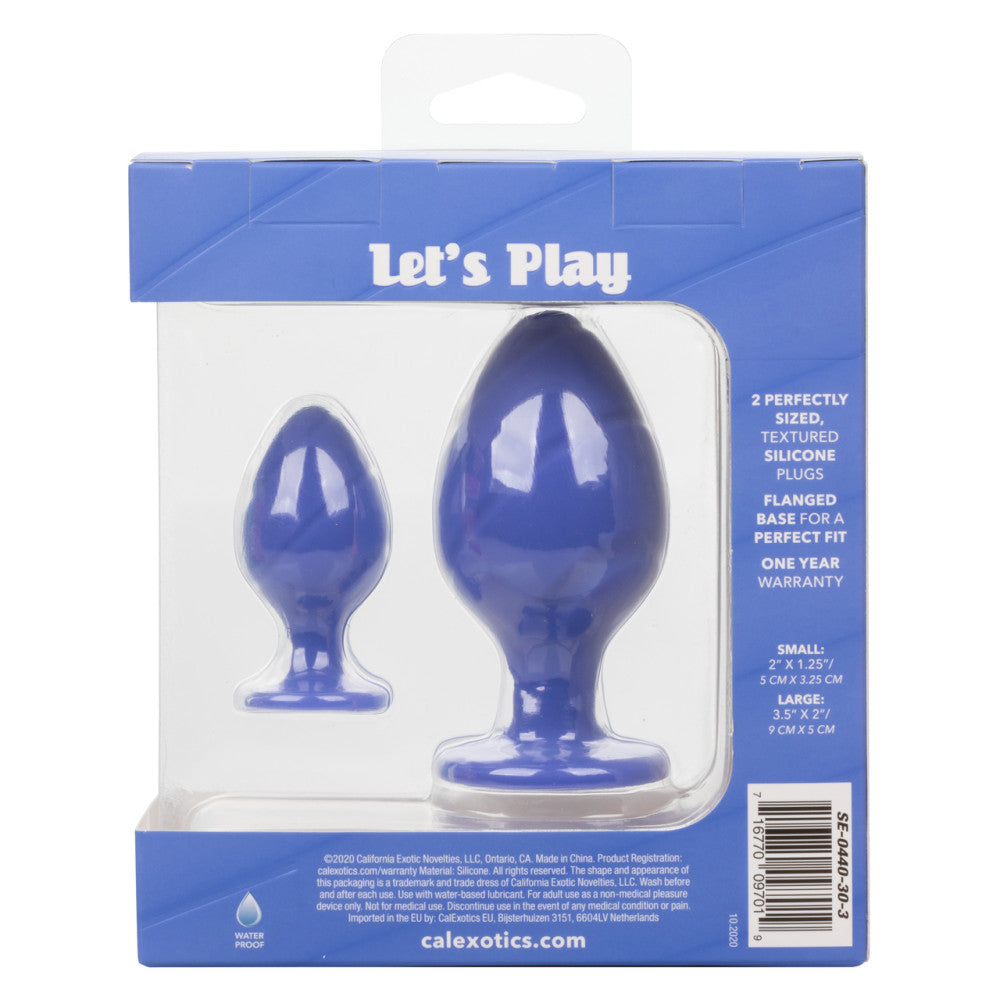 Set of 2 silicone anal dilators Cheeky blue