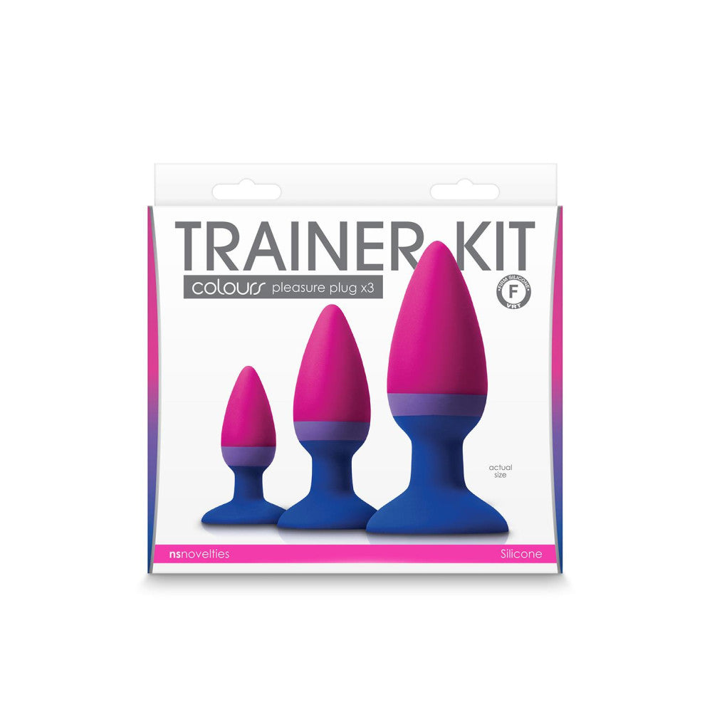 Set of 3 Silicone Butt Plugs Colours Pleasure