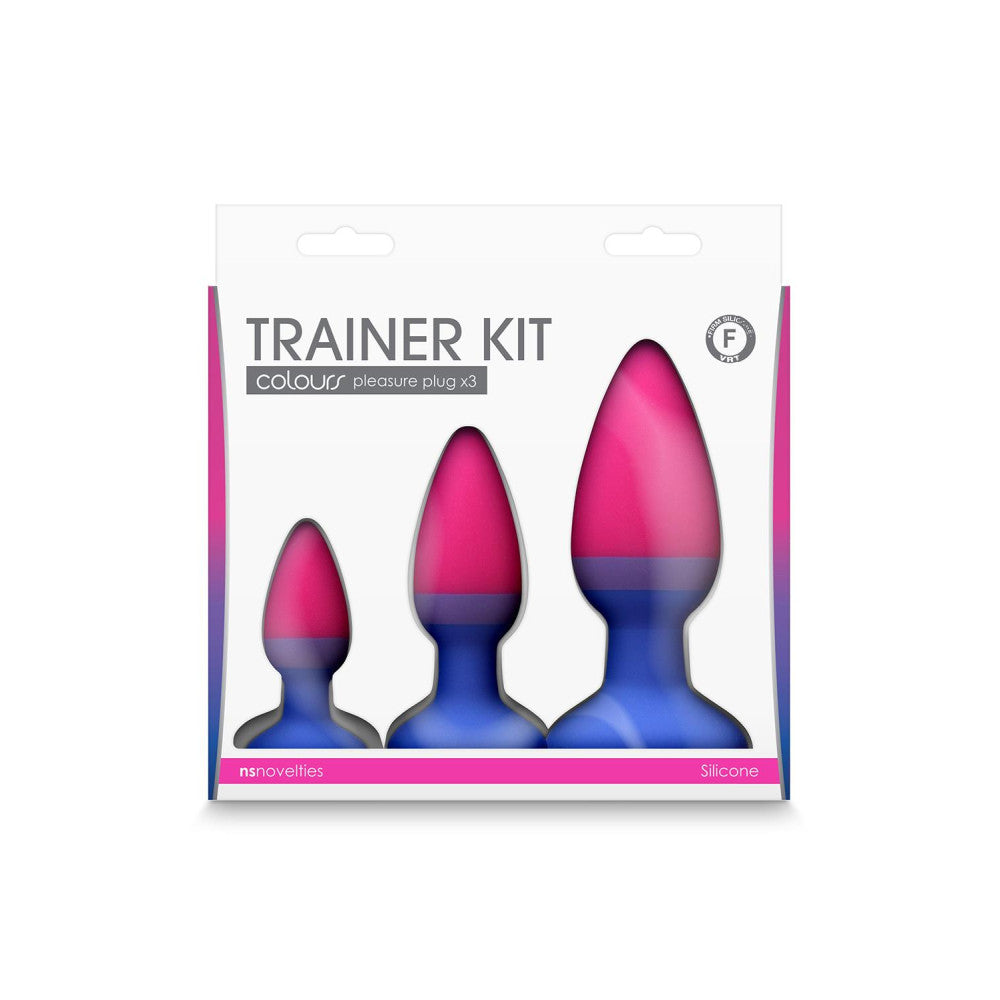 Set of 3 Silicone Butt Plugs Colours Pleasure