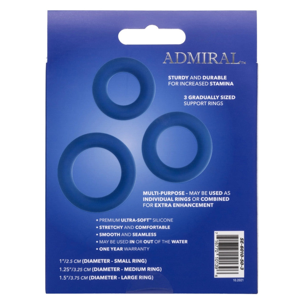 Set of 3 pcs. Admiral silicone penis rings