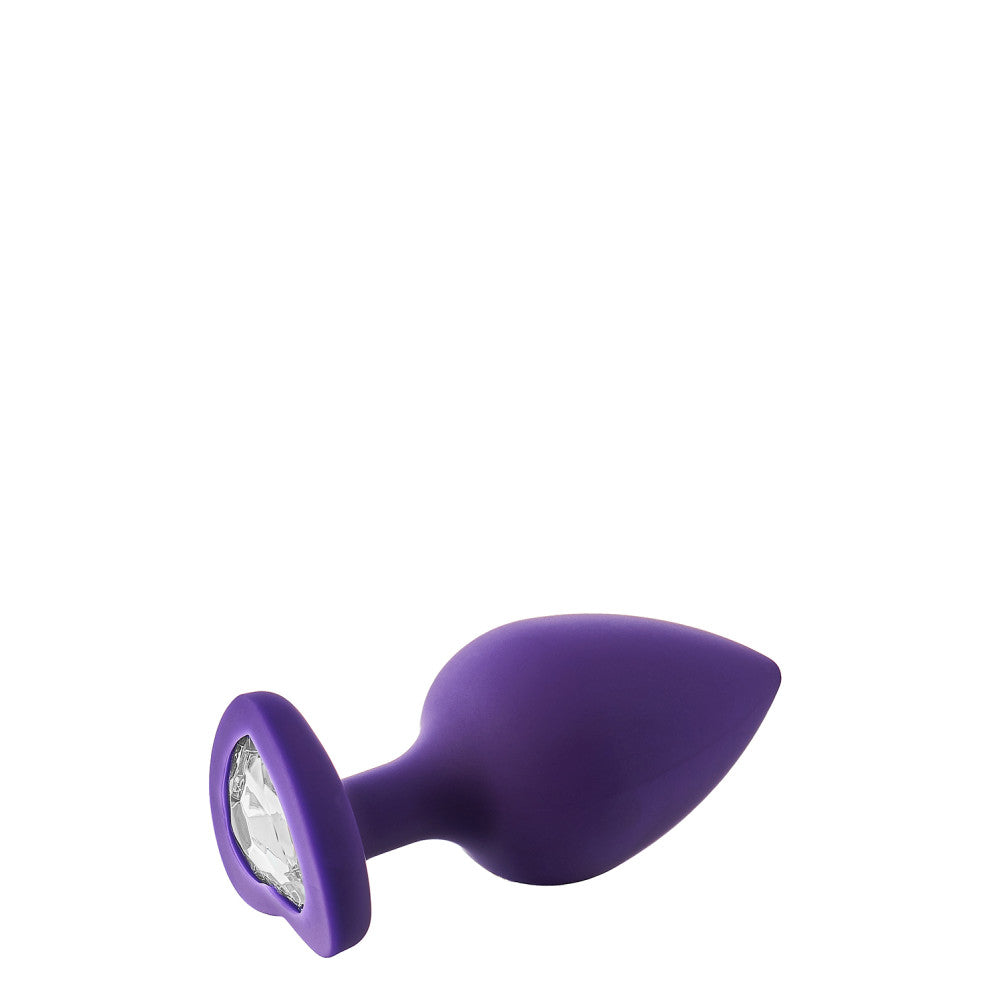 Set of 3 pcs. Flirts purple heart silicone anal dilators