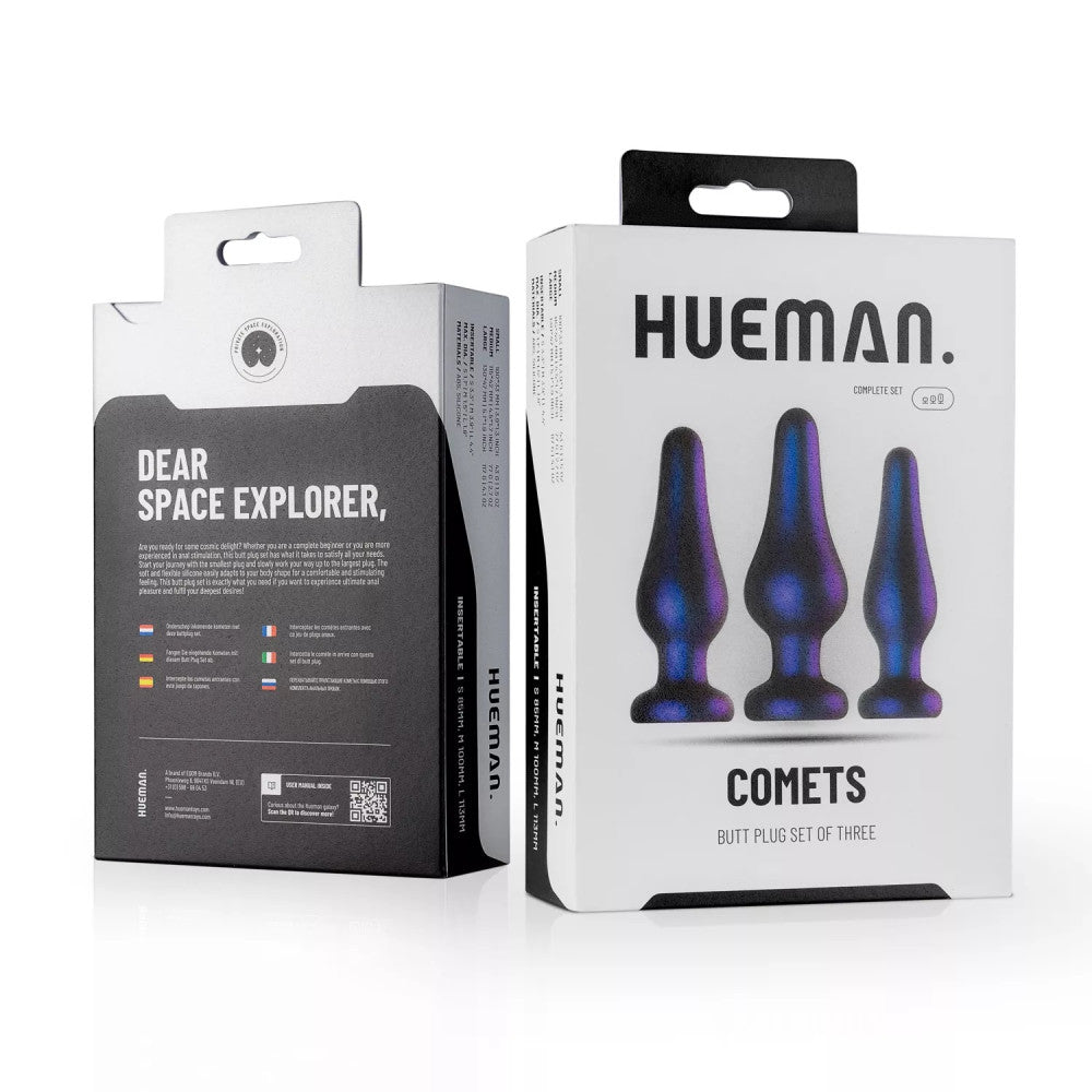 Set of 3 pcs. Hueman Comets silicone anal dilators