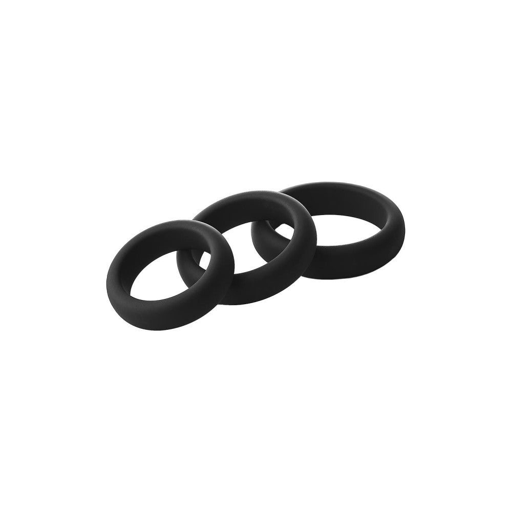 Set of 3 pcs. Ram Rod silicone cock rings black