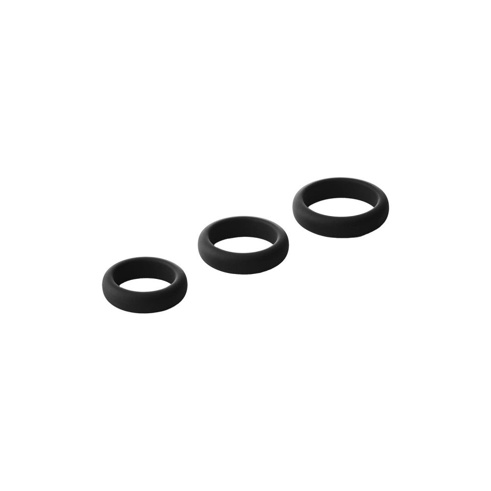 Set of 3 pcs. Ram Rod silicone cock rings black