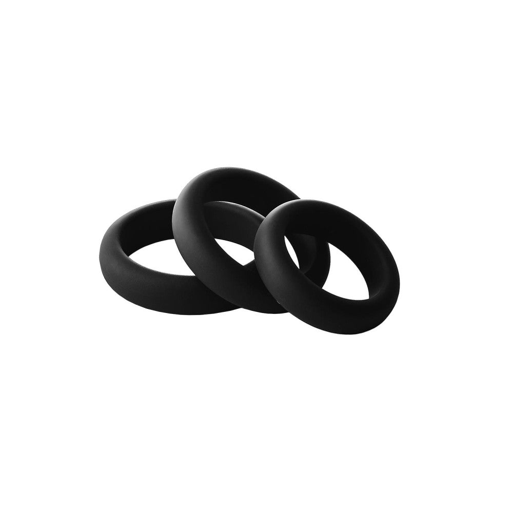 Set of 3 pcs. Ram Rod silicone cock rings black