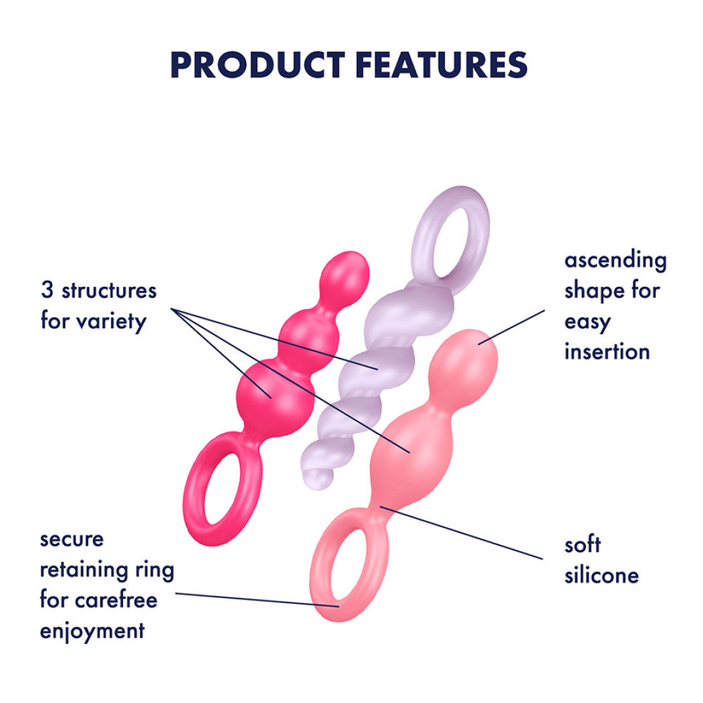 Set of 3 pcs. Satisfyer Plugs silicone anal toys