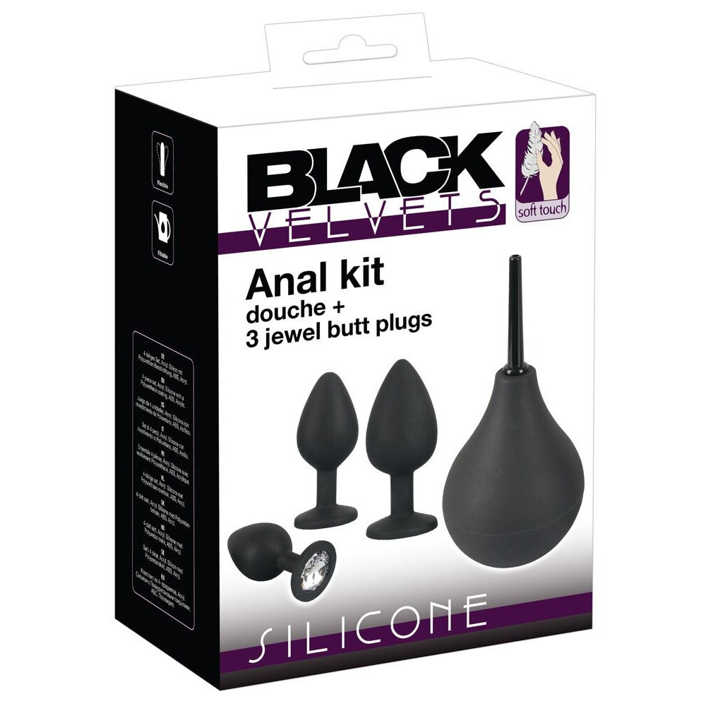 Set of 3 pcs. anal dilators and shower Black Velvets