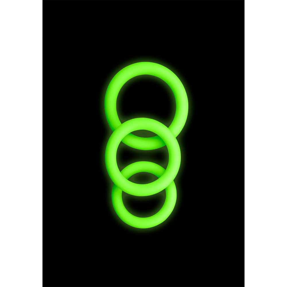 Set of 3 pcs. fluorescent silicone rings Glow In The Dark Ouch!