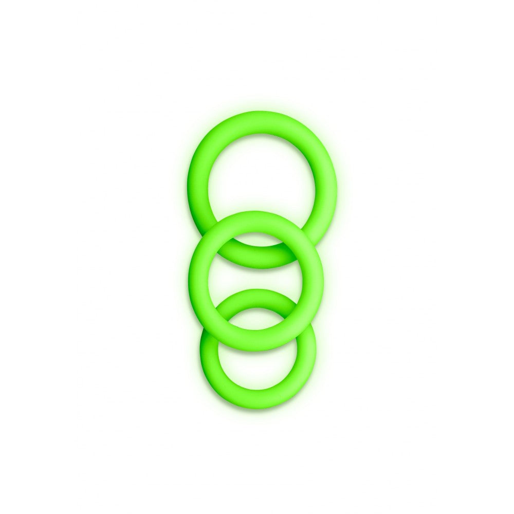 Set of 3 pcs. fluorescent silicone rings Glow In The Dark Ouch!