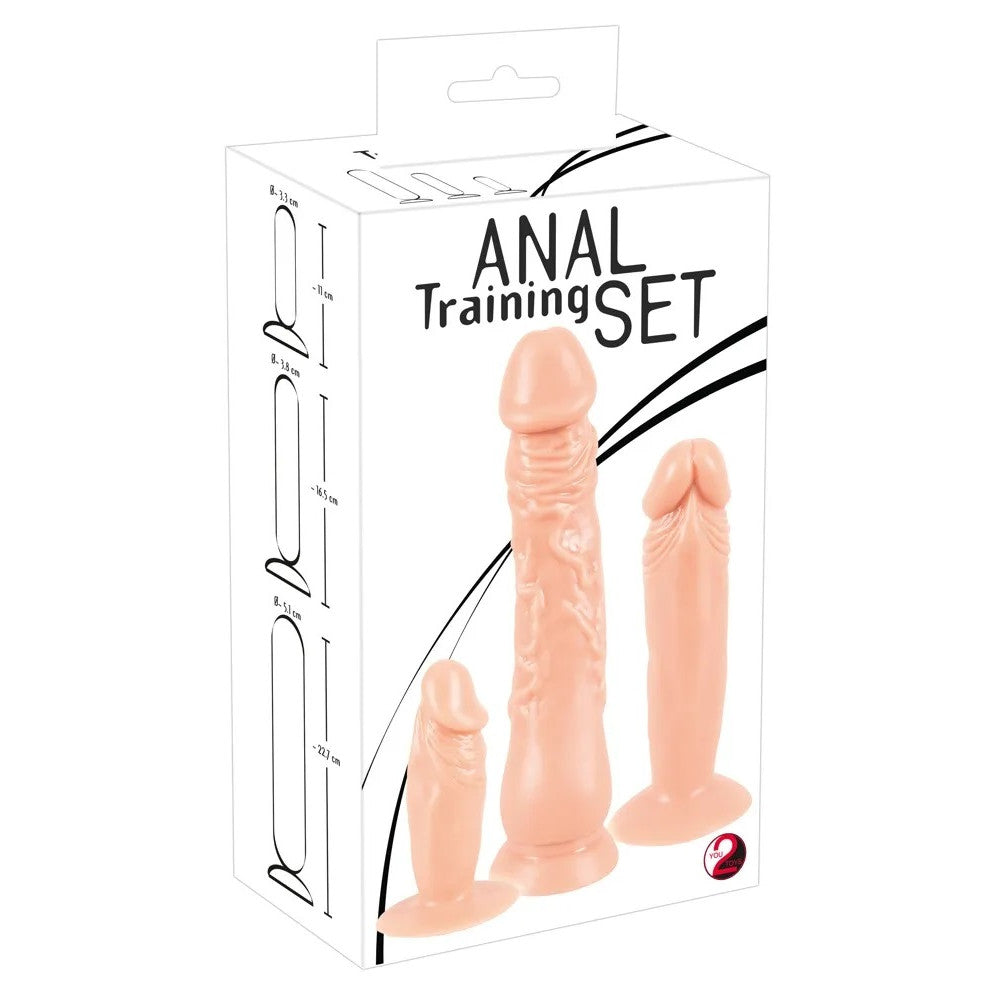 Set of 3 realistic dildos Anal Training Set