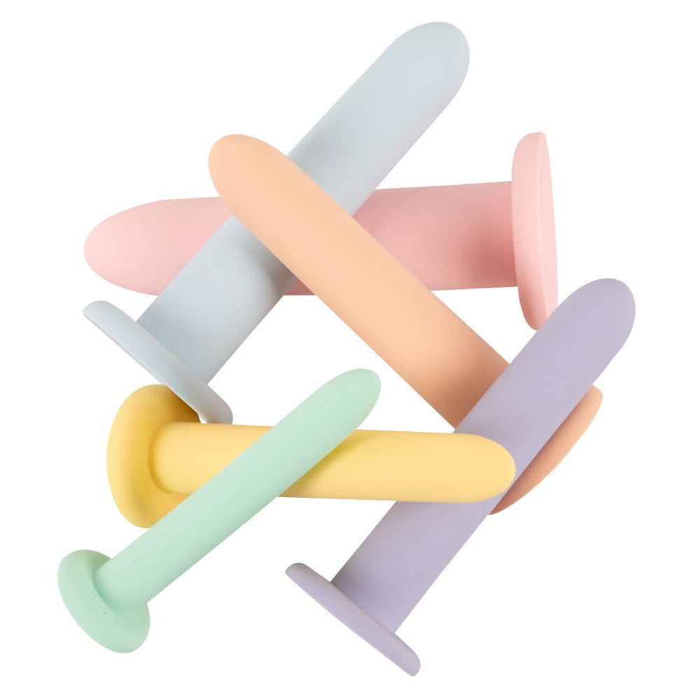 Set of 6 silicone dildos - dilators Six In A Row