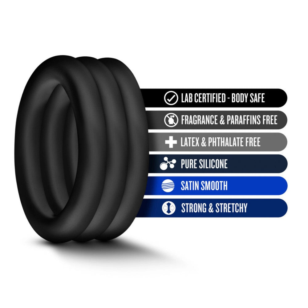 Set of performance VS2 silicone cock rings