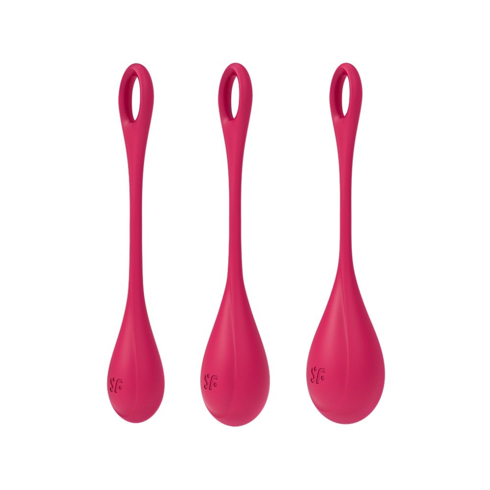 Set of silicone vaginal balls with additional weights Satisfyer Yoni Power 1 red