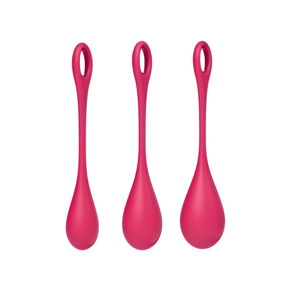 Set of silicone vaginal balls with additional weights Satisfyer Yoni Power 1 red