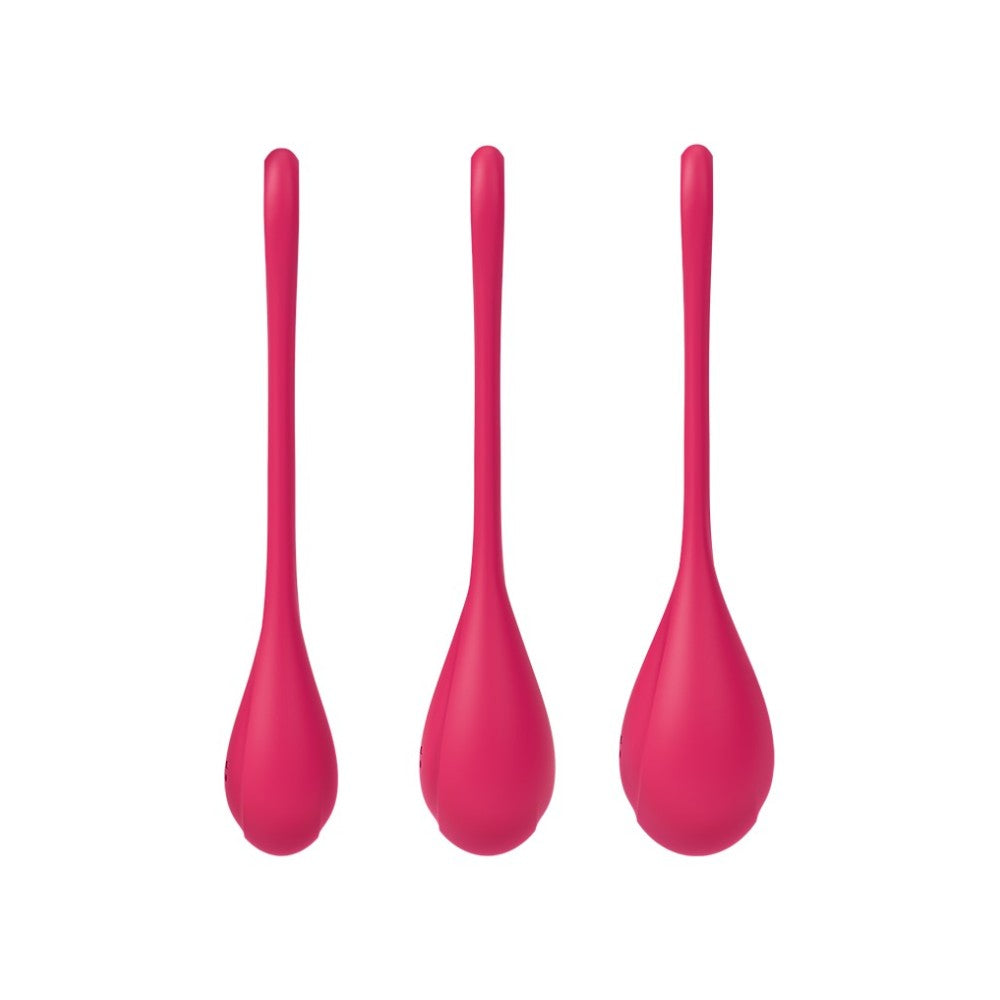 Set of silicone vaginal balls with additional weights Satisfyer Yoni Power 1 red