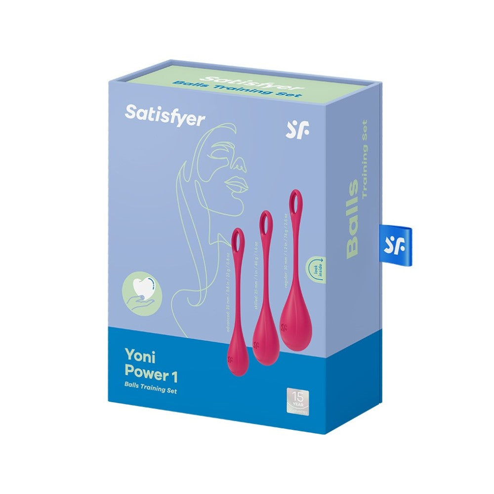 Set of silicone vaginal balls with additional weights Satisfyer Yoni Power 1 red