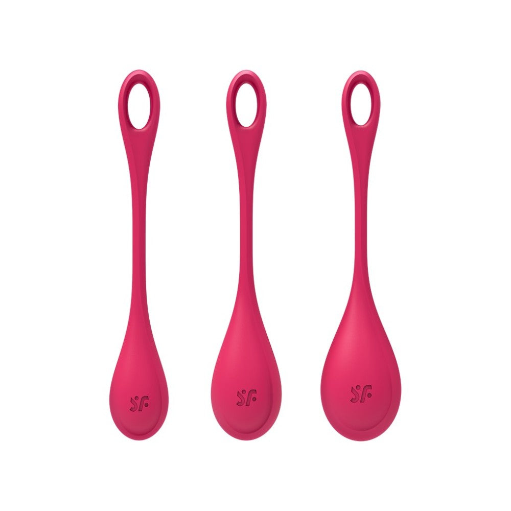 Set of silicone vaginal balls with additional weights Satisfyer Yoni Power 1 red