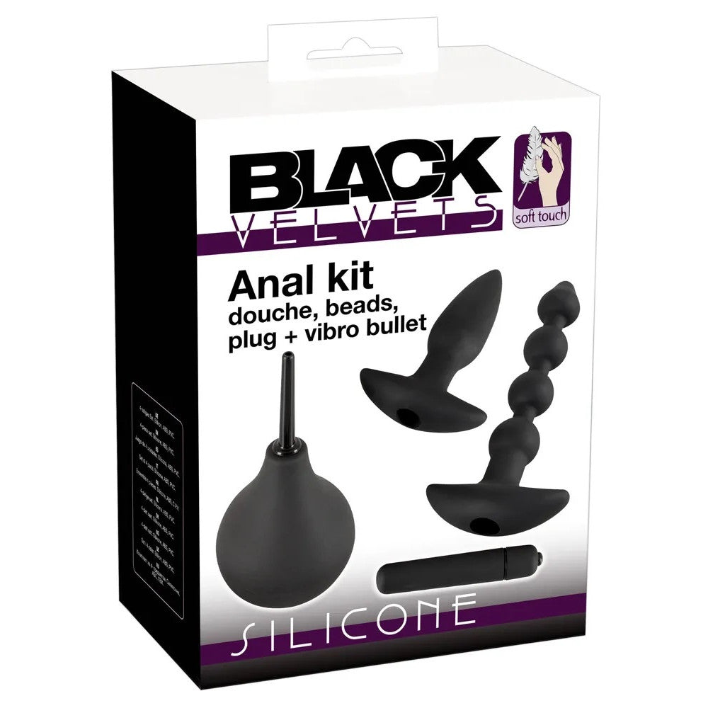 Set of vibrating silicone anal toys Black Velvets Anal Kit