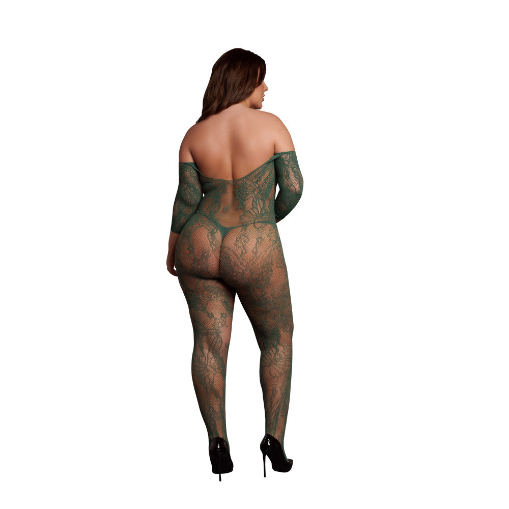 Sexy Crotchless Bodysuit Le Desir Green