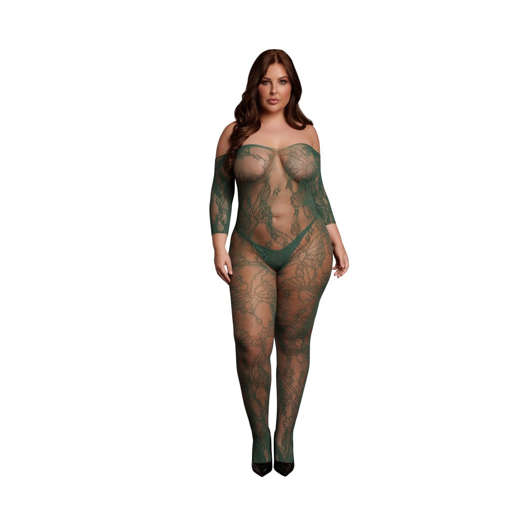 Sexy Crotchless Bodysuit Le Desir Green