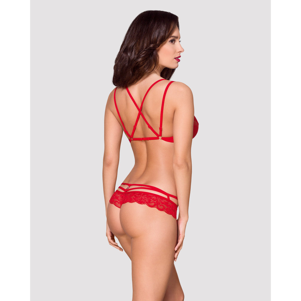 Sexy bra and thong set Obsessive Red