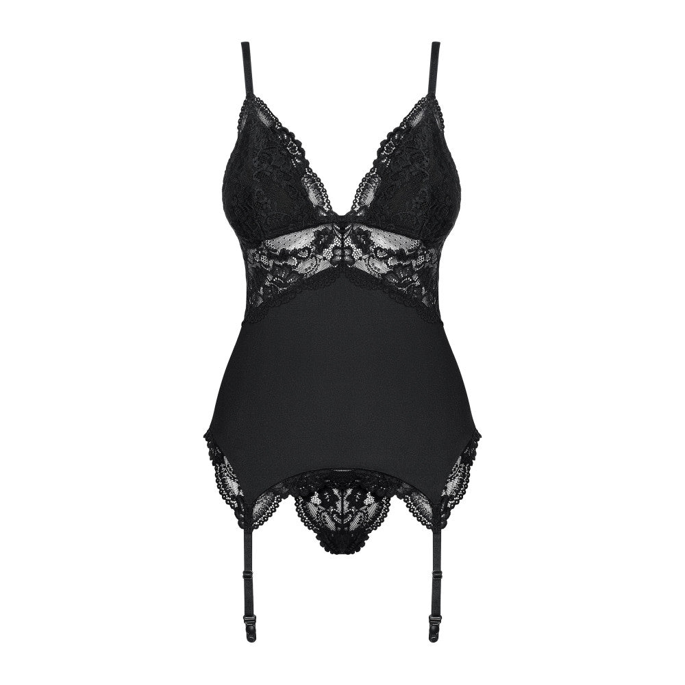 Sexy corset and thong set Obsessive black