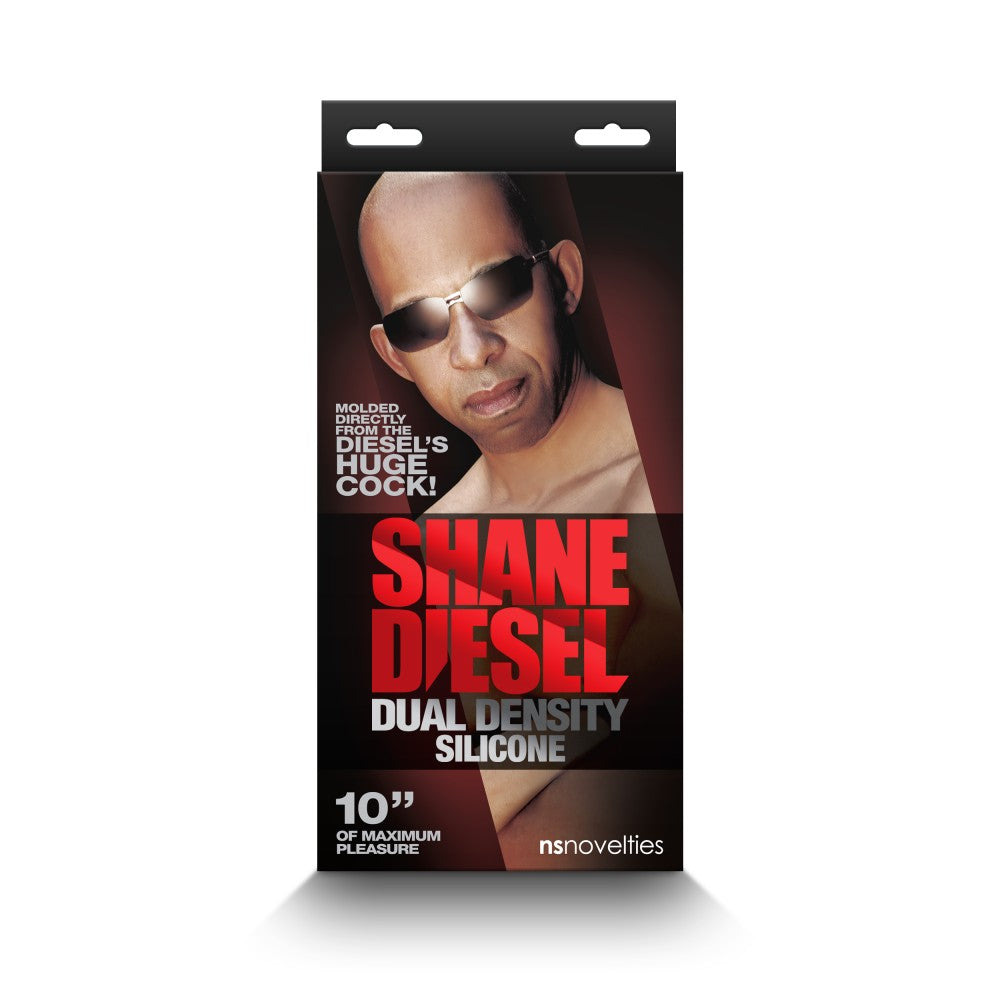 Shane Diesel Double Layer Realistic Testicle Dildo 10" Mocha