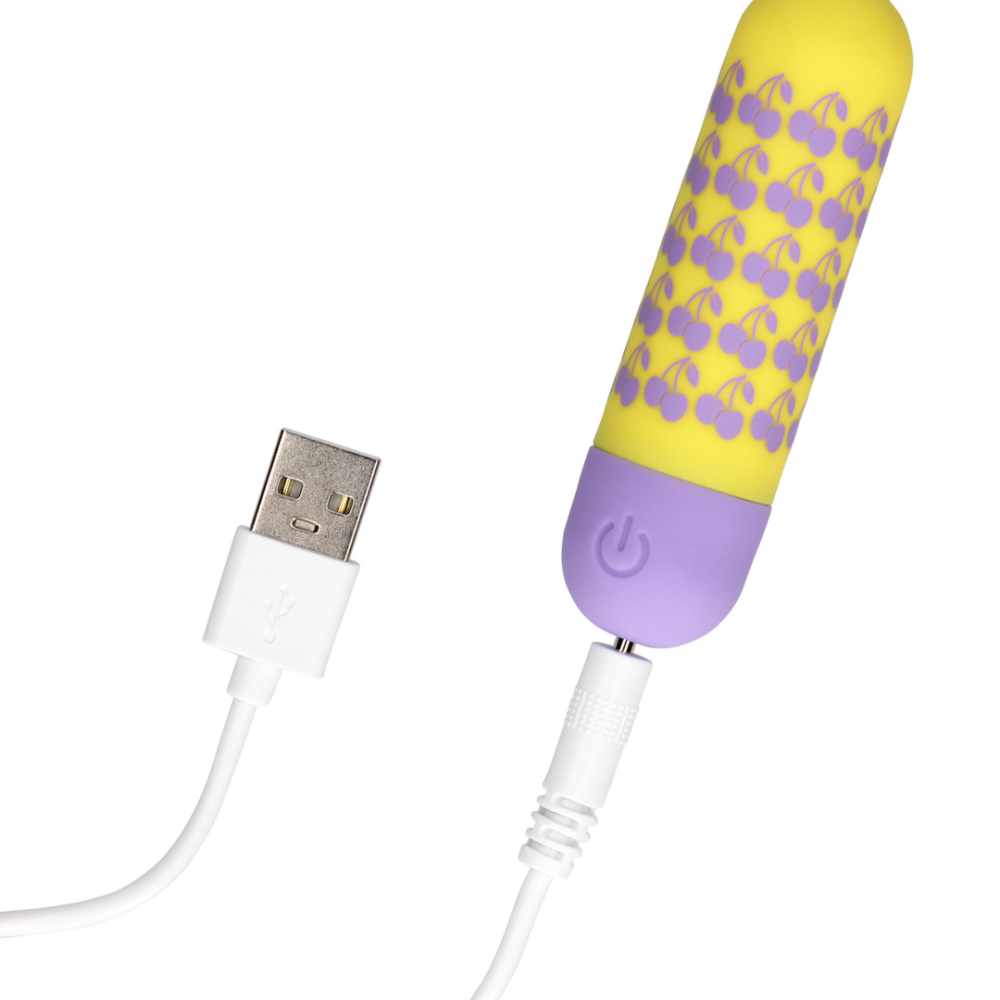 Shots I Cherryish You Rechargeable Bullet Vibrator Yellow with Purple
