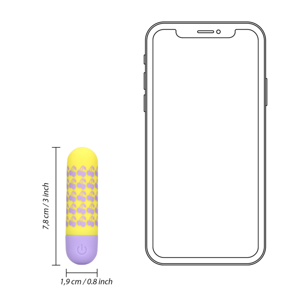 Shots I Cherryish You Rechargeable Bullet Vibrator Yellow with Purple