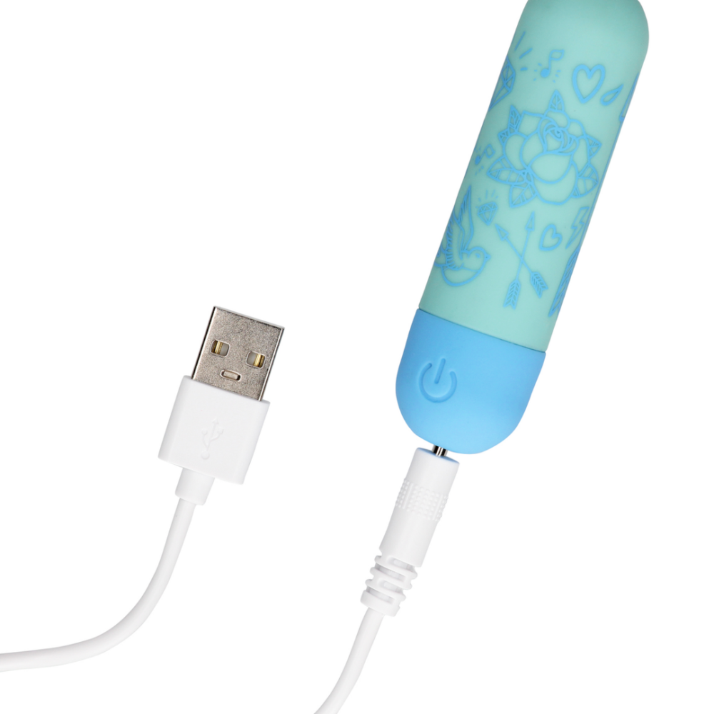 I'm Drawn To You Rechargeable Bullet Vibrator Green / Blue