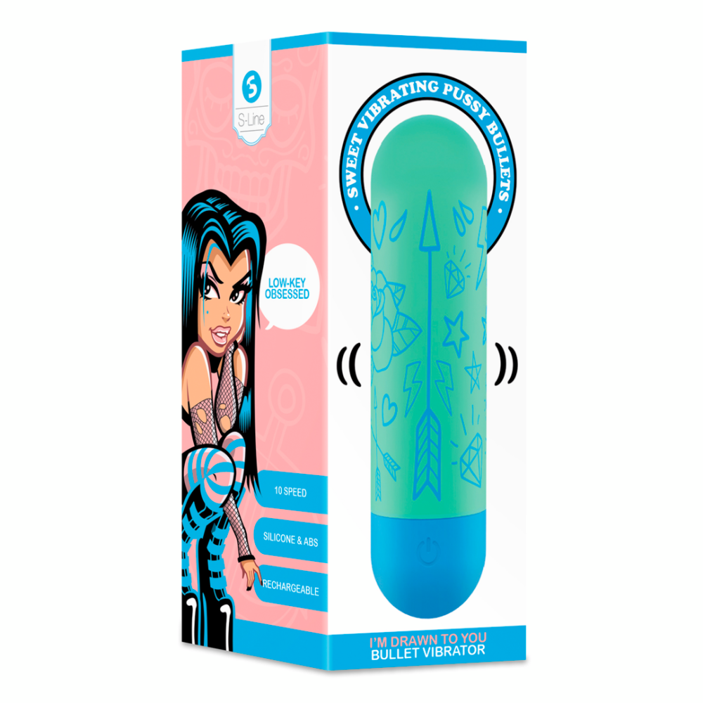 I'm Drawn To You Rechargeable Bullet Vibrator Green / Blue