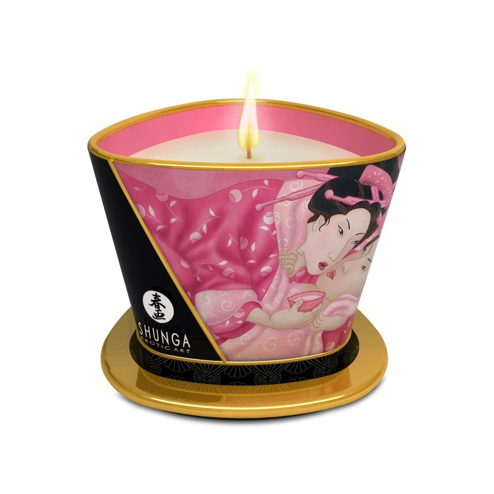 Shunga Aphrodisia rose scented massage candle