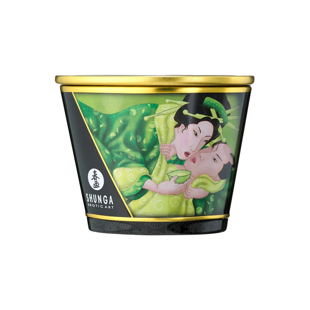 Shunga Zenitude green tea scented massage candle