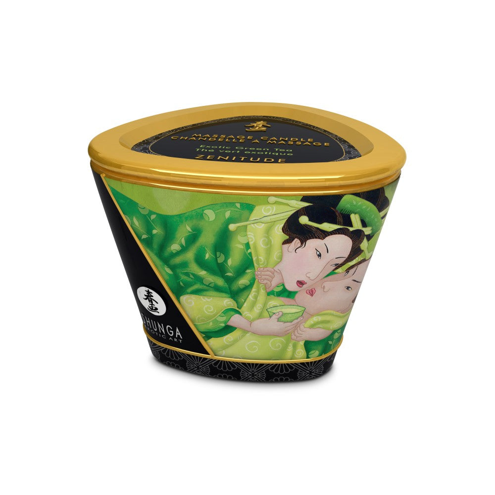 Shunga Zenitude green tea scented massage candle