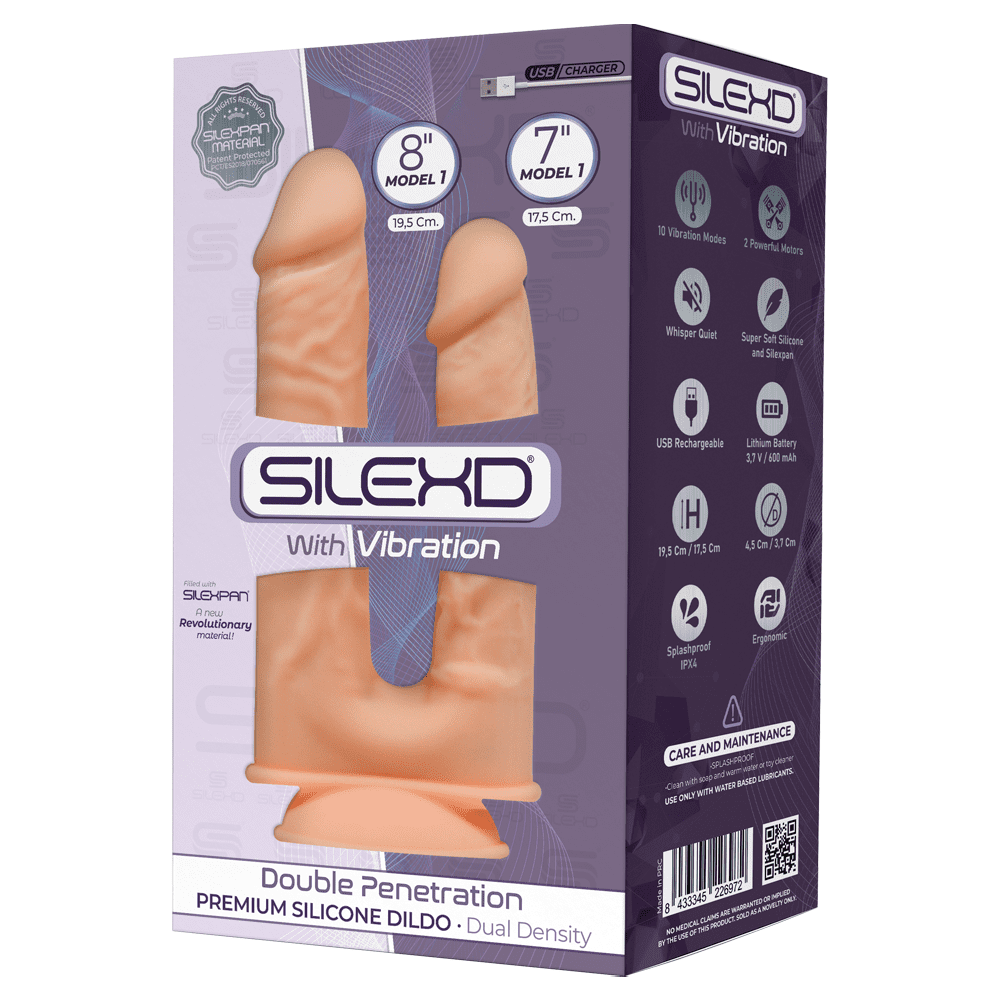 Silexd Double Layer Vibrating Silicone Double Dildo Rechargeable