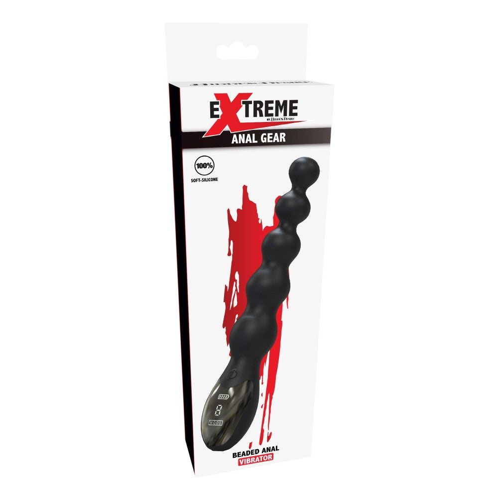 Silicone Anal Beads with LED Display Beaded Anal Gear Black