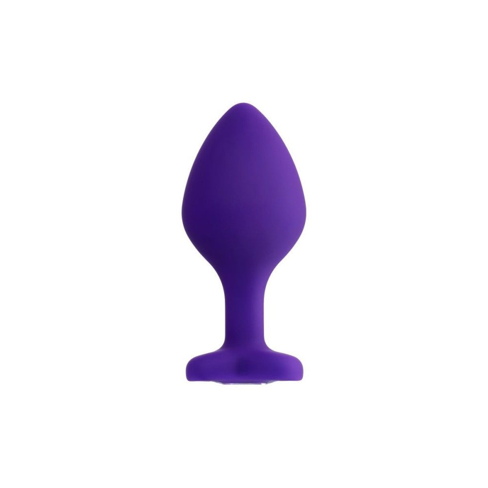 Silicone Anal Dilator with Crystal Heart Diamond Heart Purple S