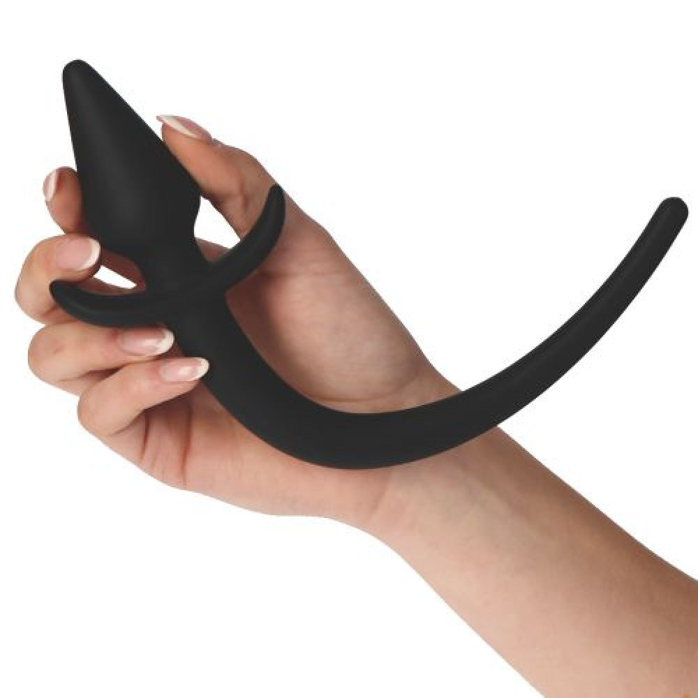 Silicone Butt Plug with Flexible Extension Sexy Dart Black