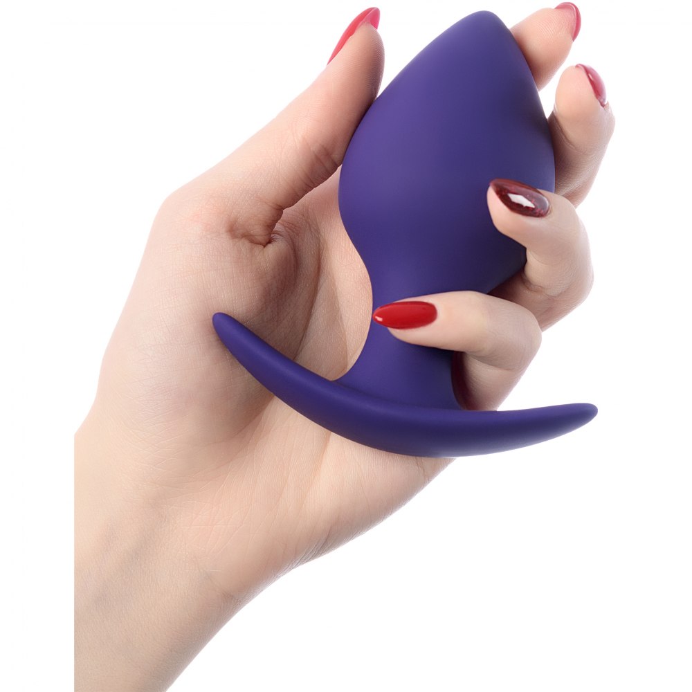 Silicone Butt Plug with moving ball Glob purple M