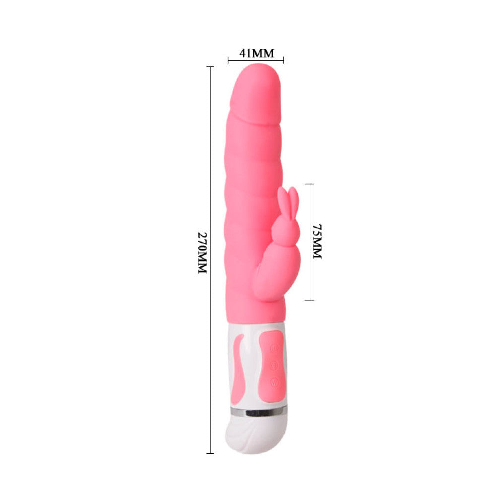 Silicone Rabbit Vibrator Pretty love steven swivel end Pink