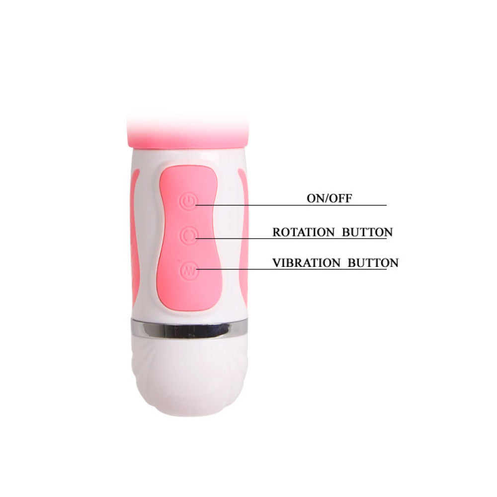 Silicone Rabbit Vibrator Pretty love steven swivel end Pink