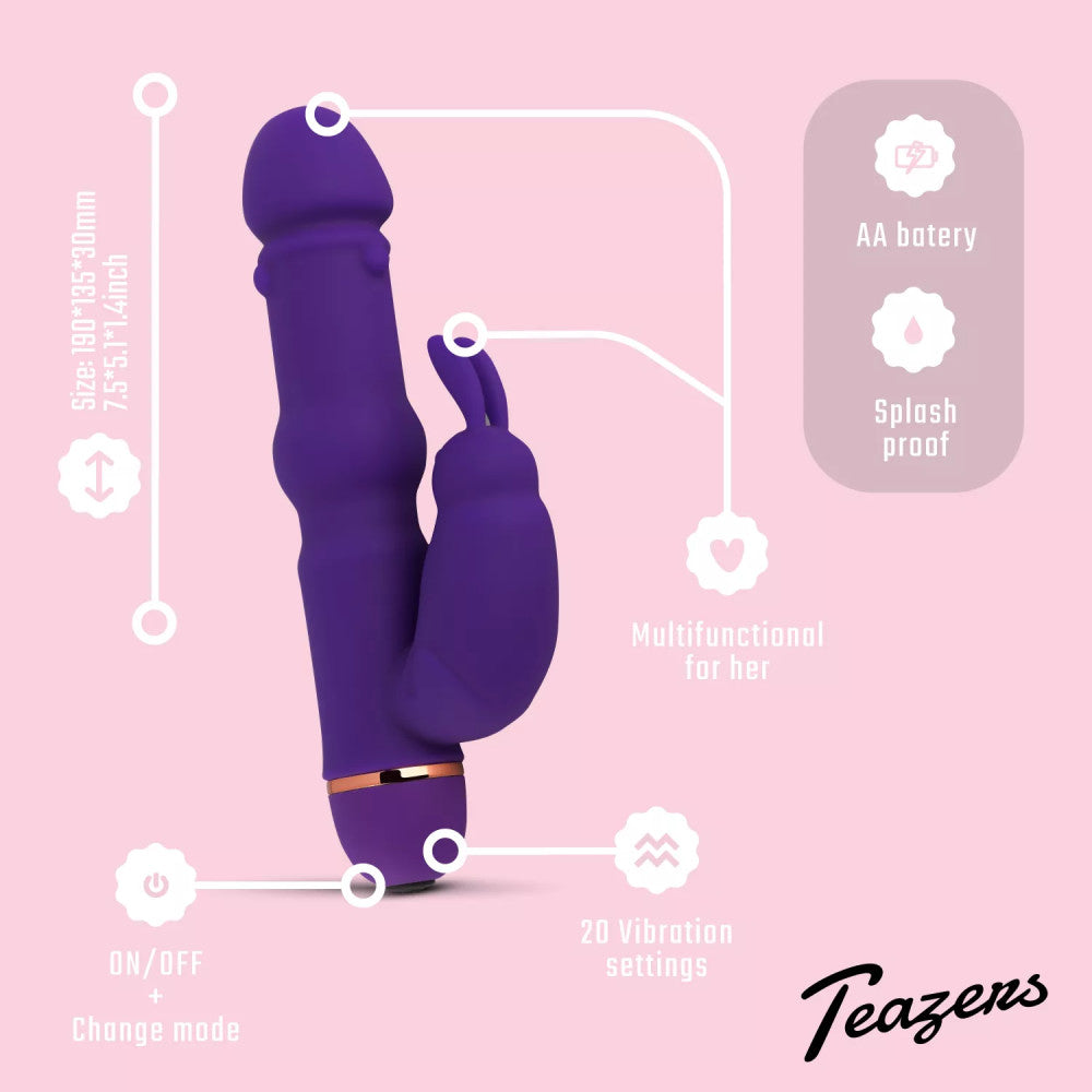 Silicone Rabbit Vibrator Teazers purple