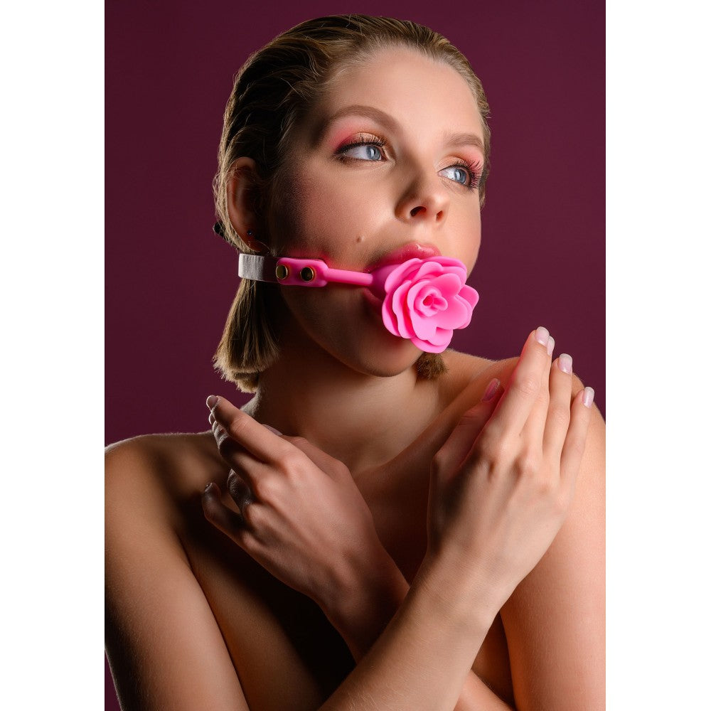 Silicone Rose Ball Gag Taboom Malibu Pink
