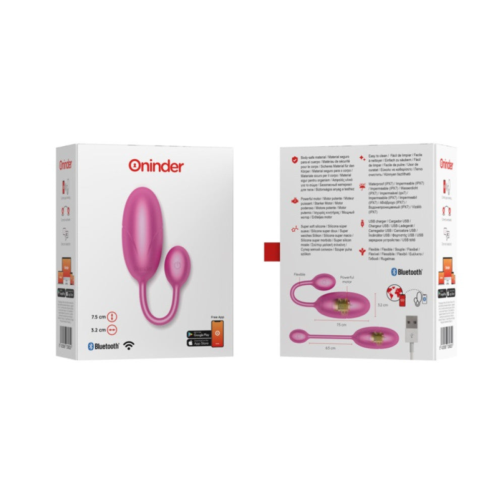 Silicone Vibro Egg with App Oninder Tokyo Pink
