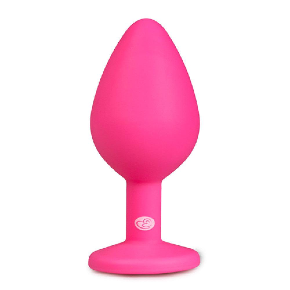 Silicone anal dilator with Diamond M pink crystal